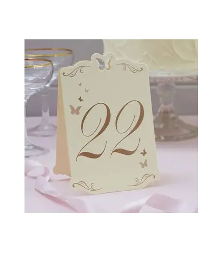 NÚMEROS DE MESA MARIPOSAS MARFIL