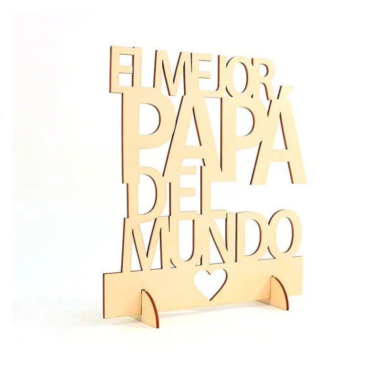 CARTEL MADERA "EL MEJOR PAPÁ DEL MUNDO"