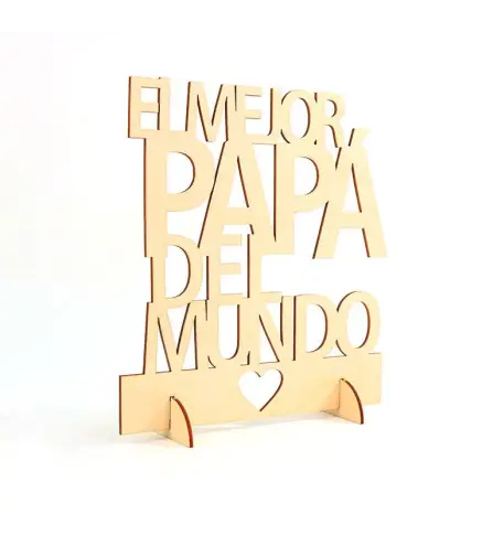 CARTEL MADERA "EL MEJOR PAPÁ DEL MUNDO"