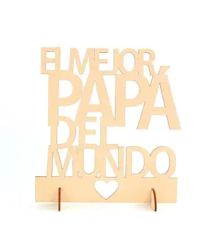 CARTEL MADERA "EL MEJOR PAPÁ DEL MUNDO"