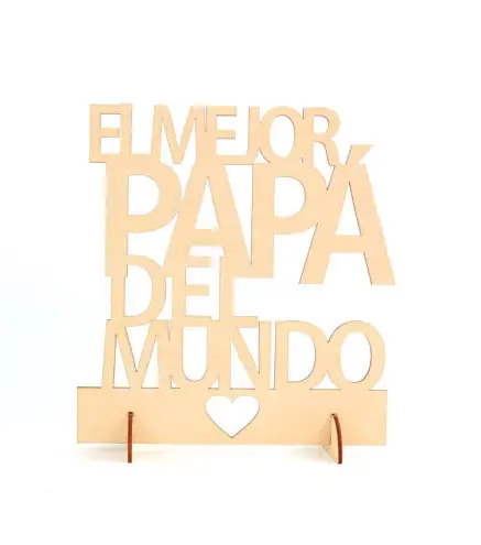 CARTEL MADERA "EL MEJOR PAPÁ DEL MUNDO"