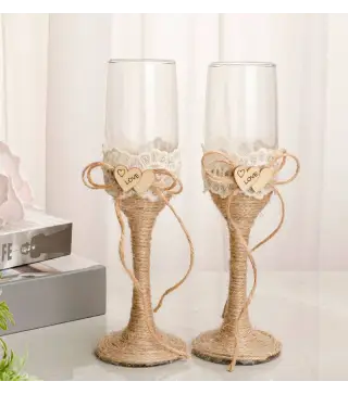 SET 2 COPAS CRISTAL BODA KRAFT