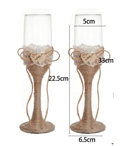 SET 2 COPAS CRISTAL BODA KRAFT