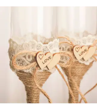 SET 2 COPAS CRISTAL BODA KRAFT