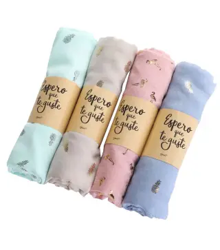 PAÑUELO PIÑAS Y FLAMENCOS CON PRESENTACIÓN KRAFT