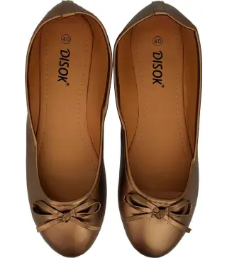 BAILARINAS MANOLETINAS "WEDDING" TALLA-S ORO