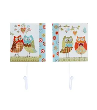 PERCHA CERÁMICA DECORACIÓN "BUHOS"