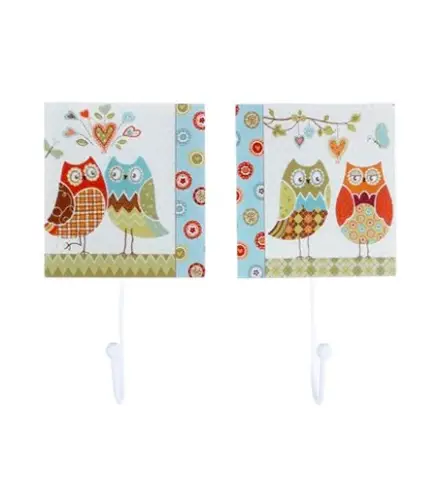 PERCHA CERÁMICA DECORACIÓN "BUHOS"