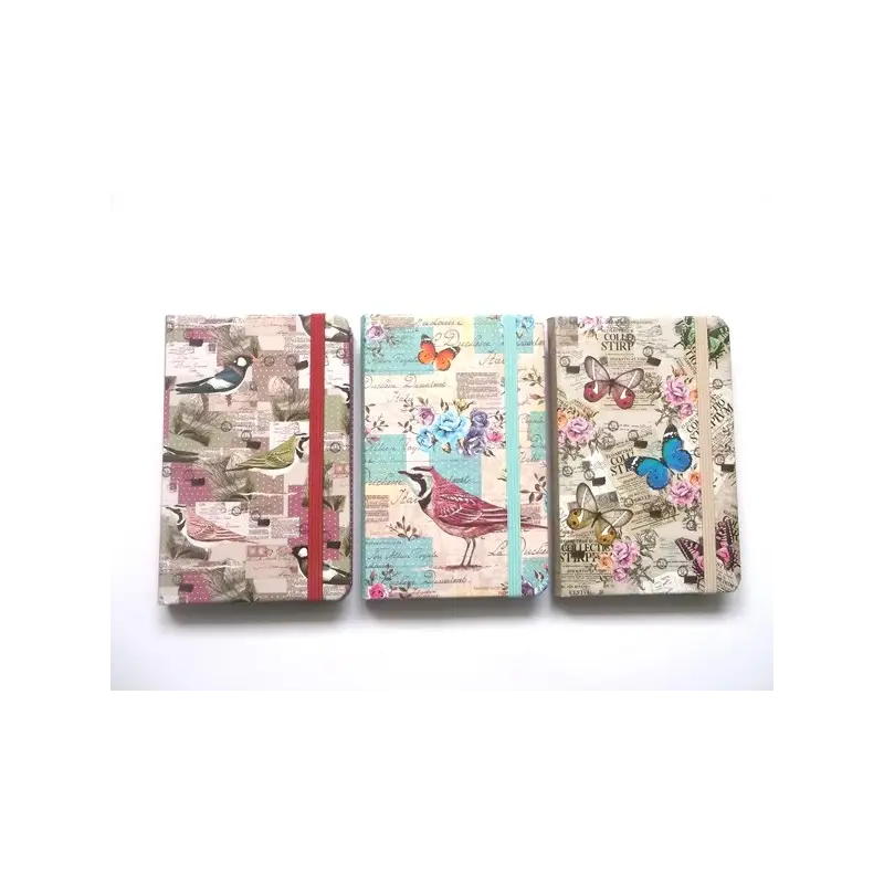 LIBRETA TAPA DURA CON CIERRE "MARIPOSAS"