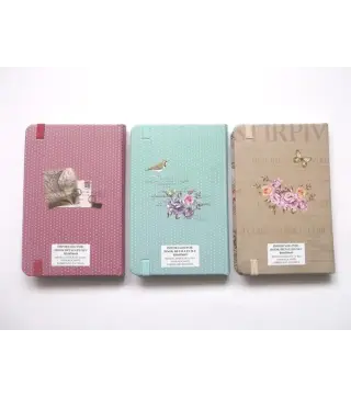 LIBRETA TAPA DURA CON CIERRE "MARIPOSAS"