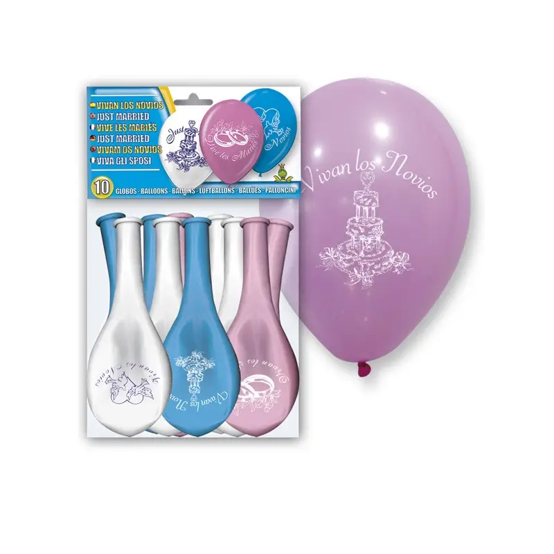SET 10 GLOBOS "VIVAN LOS NOVIOS"