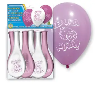 SET 10 GLOBOS "ES UNA NIÑA"