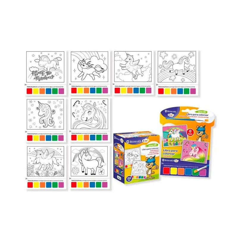 LIBRO PARA COLOREAR ACUARELAS Y PINCEL