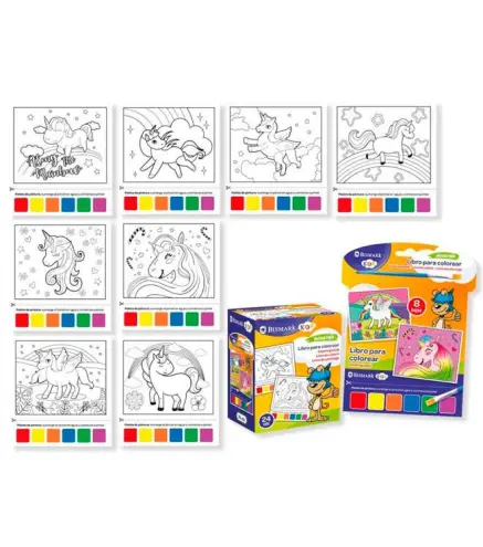 LIBRO PARA COLOREAR ACUARELAS Y PINCEL