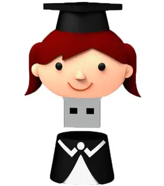 MEMORIA USB GRADUACIÓN NIÑA BIRRETE 8GB