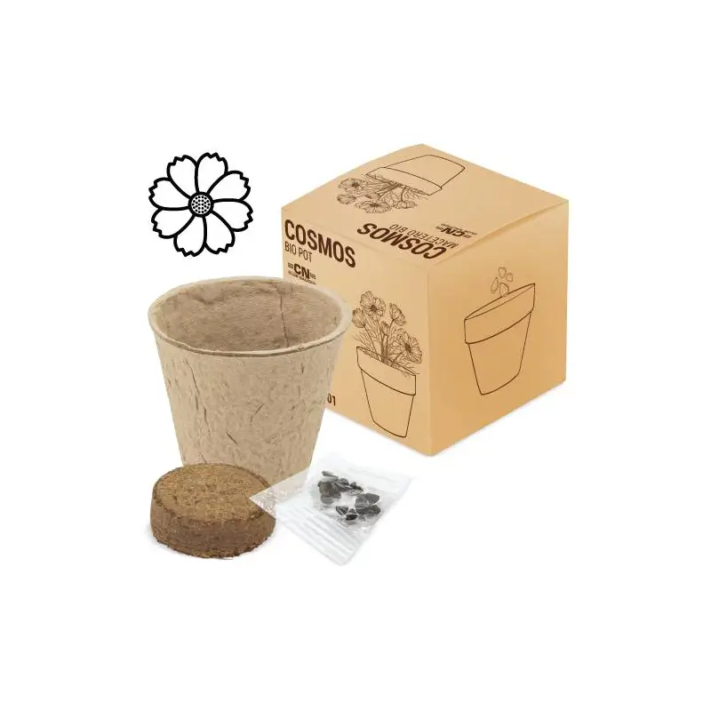 MACETA BIO CON SEMILLAS DE COSMOS