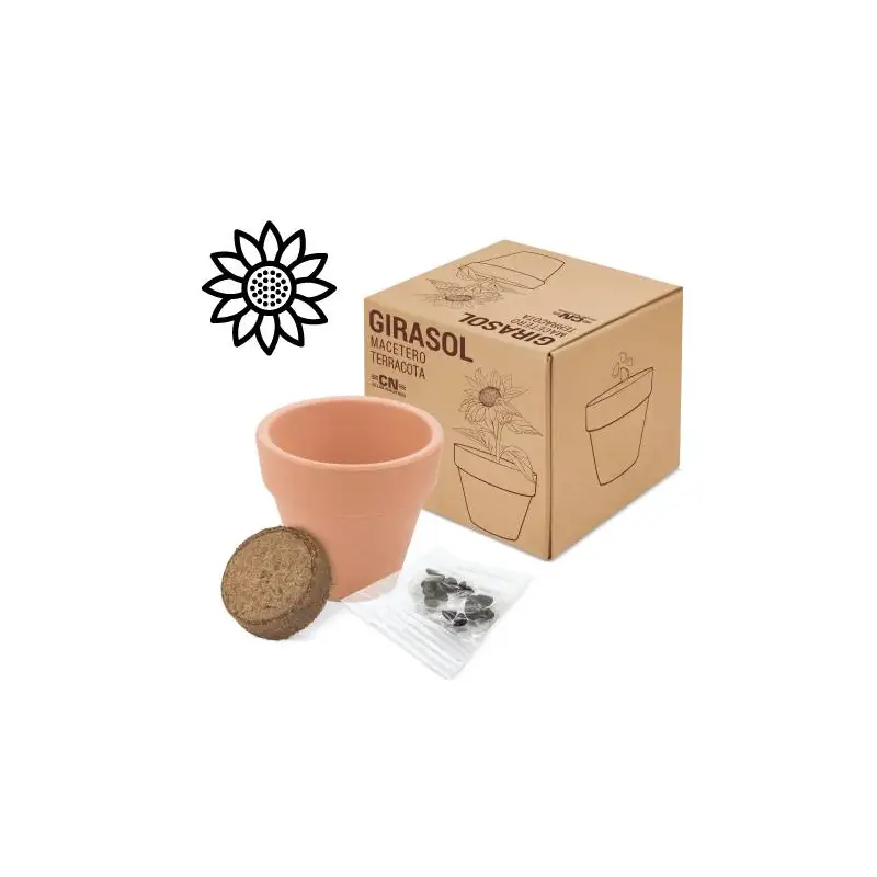 MACETA TERRACOTA CON SEMILLAS DE GIRASOL