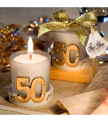 VELA BODA 50 ANIVERSARIO EN CAJA REGALO