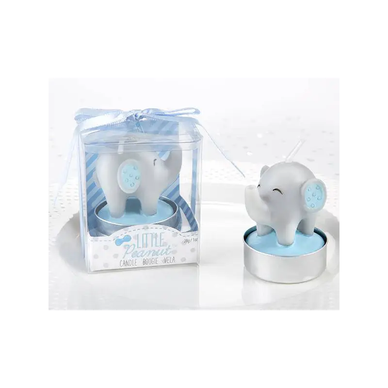 VELA BAUTIZO ELEFANTE AZUL EN CAJA REGALO