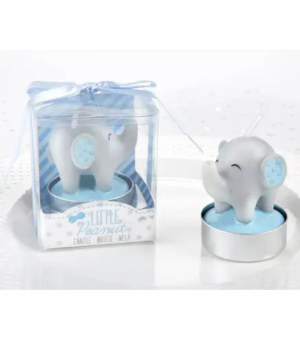 VELA BAUTIZO ELEFANTE AZUL EN CAJA REGALO