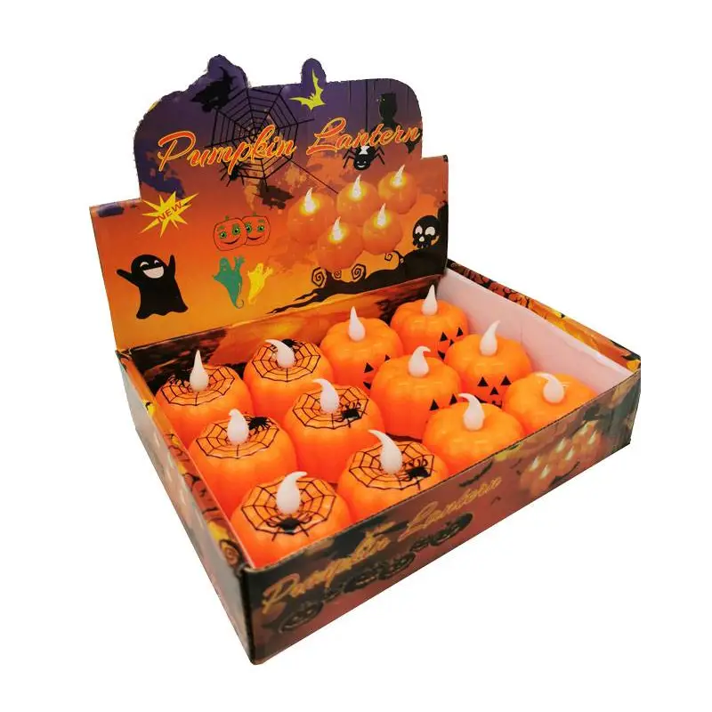 EXPOSITOR 12 VELAS CON LUZ HALLOWEEN CALABAZA