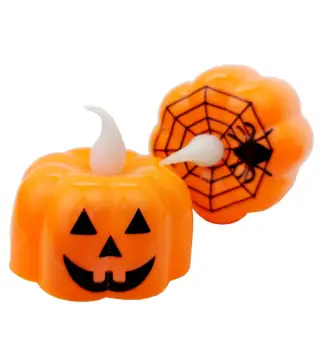 EXPOSITOR 12 VELAS CON LUZ HALLOWEEN CALABAZA