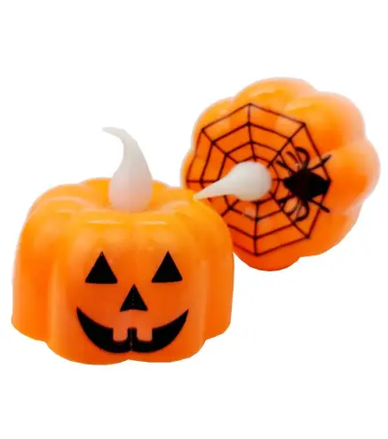 EXPOSITOR 12 VELAS CON LUZ HALLOWEEN CALABAZA