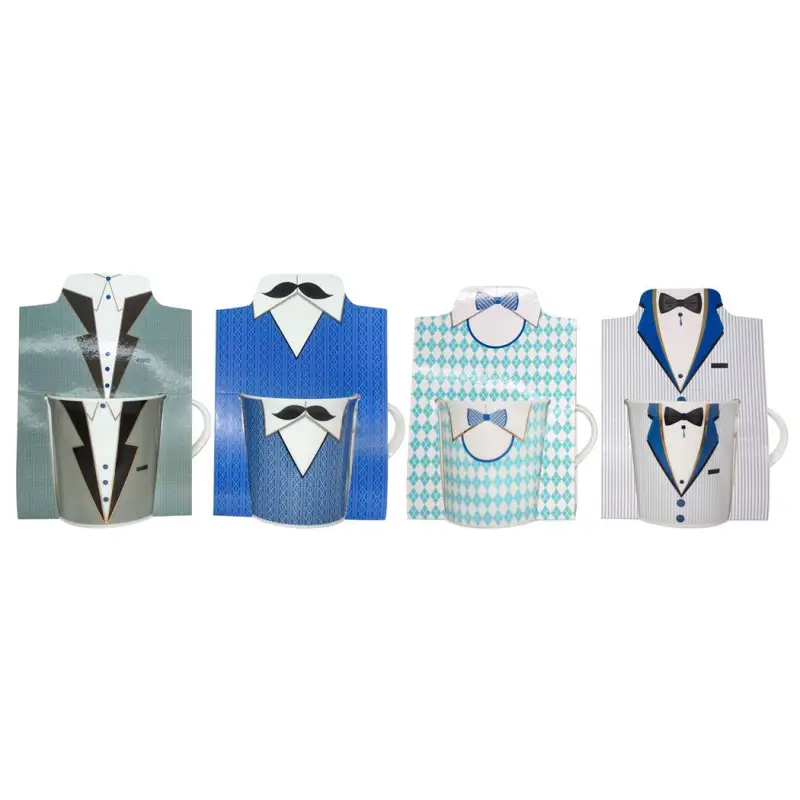 CAJA 96 TAZAS ESMOQUIN HOMBRE EN BOLSA REGALO