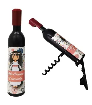 SACACORCHOS BOTELLA IMÁN COMUNIÓN NIÑA