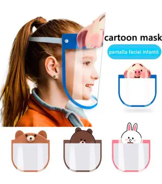 LOTE 100 PANTALLAS FACIALES INFANTIL ANIMALES