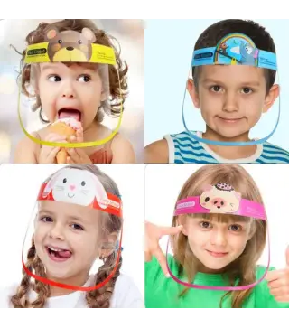 LOTE 100 PANTALLAS FACIALES INFANTIL ANIMALES
