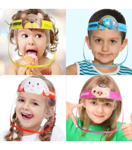 LOTE 100 PANTALLAS FACIALES INFANTIL ANIMALES