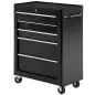 Carro de Herramientas para Taller con Ruedas 5 Cajones Armario con Cierre y Asa Lateral 61,5x33x82,5 cm Negro Carro de Herramientas para Taller con Ruedas 5 Cajones Armario con Cierre y Asa Lateral 61,5x33x82,5 cm Negro
