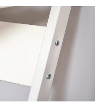 Mesa de Ordenador con Ruedas 60x48 cm con Bandeja Deslizante para Teclado y Estante Inferior Marco Metálico Blanco