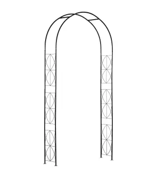 Arco de Jardín de Metal para Rosas y Plantas Trepadoras Arco de Soporte para Plantas y Decoraciones 114x30x230 cm Negro