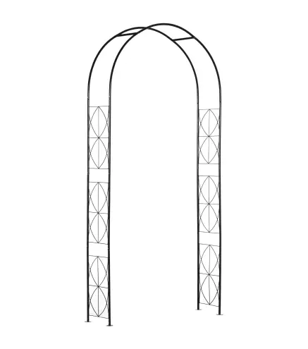 Arco de Jardín de Metal para Rosas y Plantas Trepadoras Arco de Soporte para Plantas y Decoraciones 114x30x230 cm Negro