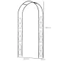 Arco de Jardín de Metal para Rosas y Plantas Trepadoras Arco de Soporte para Plantas y Decoraciones 114x30x230 cm Negro