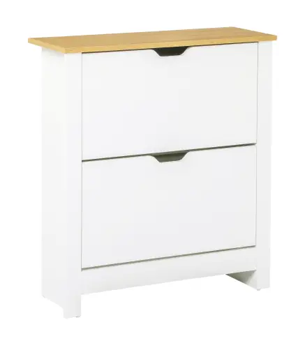 Zapatero de Entrada Recibidor con Cajones Abatibles y Estantes Ajustables para 12 Pares de Zapatos 72x26x80 cm Blanco