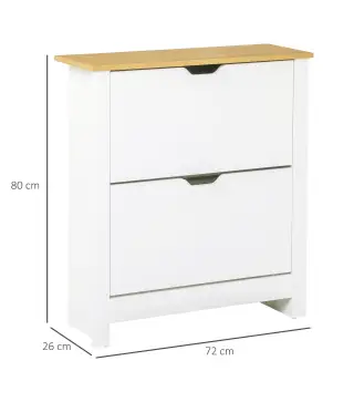 Zapatero de Entrada Recibidor con Cajones Abatibles y Estantes Ajustables para 12 Pares de Zapatos 72x26x80 cm Blanco