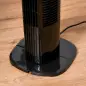 Ventilador de Torre 50W con Mando a Distancia 3 Velocidades Pantalla Temporizador y Oscilante 70° Ø20x78,5 cm Negro