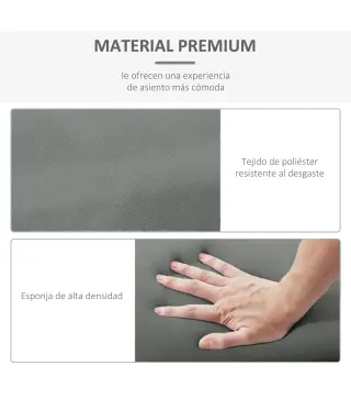 Pack 2 Cojines para Tumbona 196x55x8 cm Colchonetas SOLO para Tumbona Acolchadas de Jardín Terraza Patio Gris