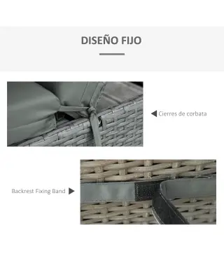 Pack 2 Cojines para Tumbona 196x55x8 cm Colchonetas SOLO para Tumbona Acolchadas de Jardín Terraza Patio Gris