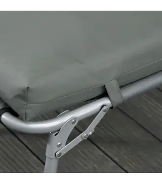 Pack 2 Cojines para Tumbona 196x55x8 cm Colchonetas SOLO para Tumbona Acolchadas de Jardín Terraza Patio Gris