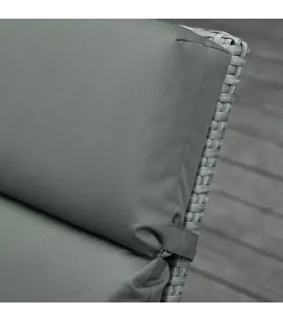 Pack 2 Cojines para Tumbona 196x55x8 cm Colchonetas SOLO para Tumbona Acolchadas de Jardín Terraza Patio Gris