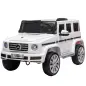 Coche Eléctrico para Niños de Batería 12 V BENZ G500 con Control Remoto Música Bocina 3-5 km/h Carga 30 kg Blanco