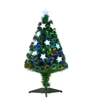 Árbol de Navidad 90cm Artificial Árbol de Pino Decoración Navideña con 12 LED de 3 Colores 90 Ramas Verde PVC