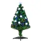 Árbol de Navidad 90cm Artificial Árbol de Pino Decoración Navideña con 12 LED de 3 Colores 90 Ramas Verde PVC