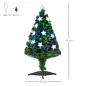 Árbol de Navidad 90cm Artificial Árbol de Pino Decoración Navideña con 12 LED de 3 Colores 90 Ramas Verde PVC