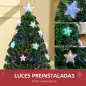 Árbol de Navidad 90cm Artificial Árbol de Pino Decoración Navideña con 12 LED de 3 Colores 90 Ramas Verde PVC