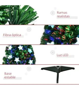 Árbol de Navidad 90cm Artificial Árbol de Pino Decoración Navideña con 12 LED de 3 Colores 90 Ramas Verde PVC